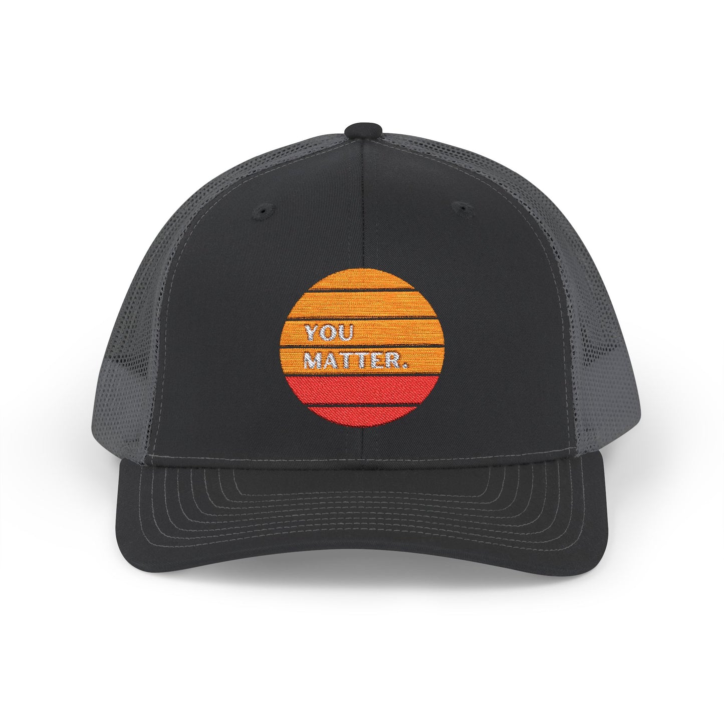 Embroidered Trucker Cap - You Matter with Sunrise Words of Inspiration