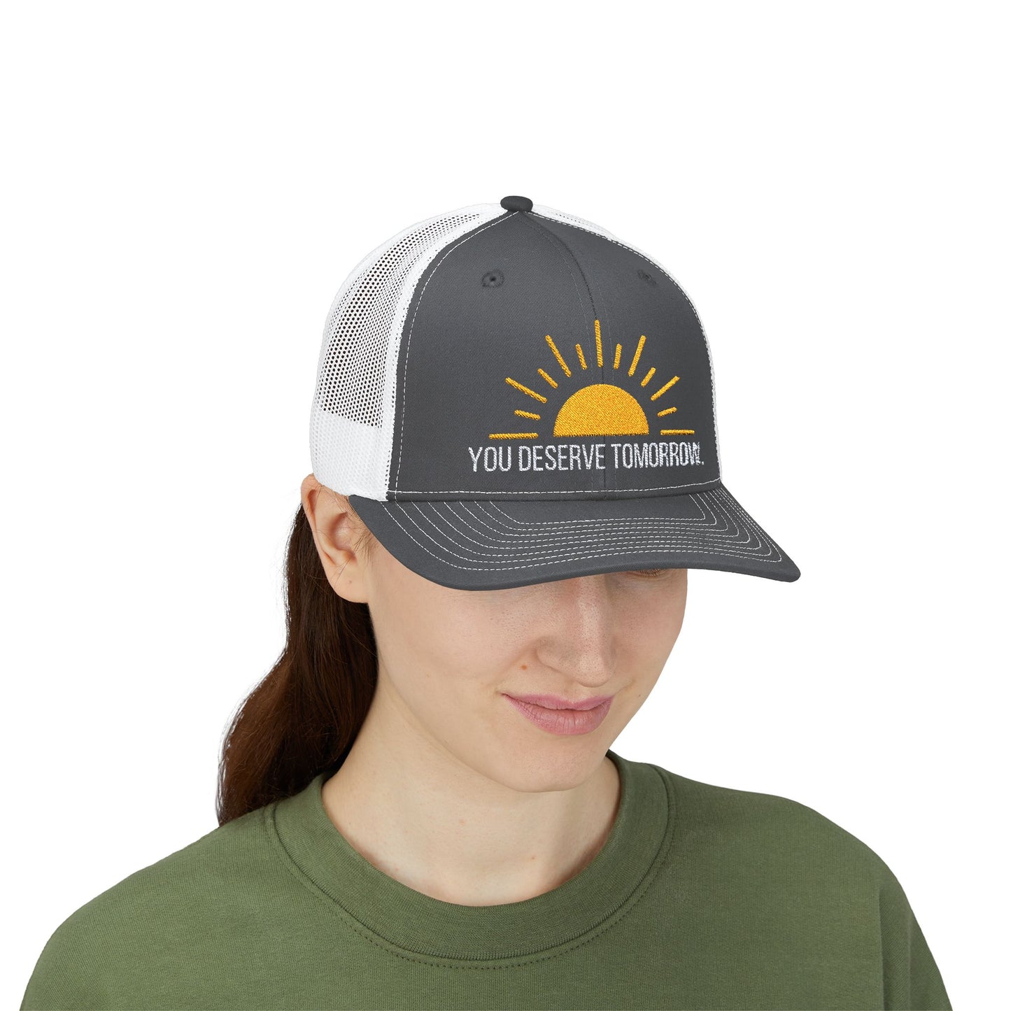 Embroidered Snapback Cap - You Deserve Tomorrow - Proceeds to Suicide Prevention